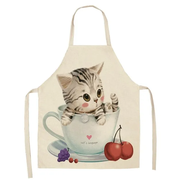 Stylish kitchen apron with cat motif Mini Me