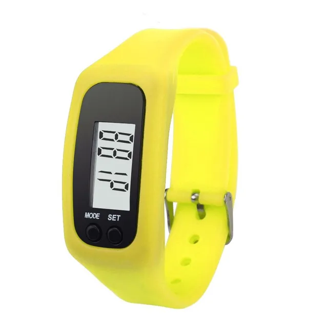 A pedometer like a watch on a hand