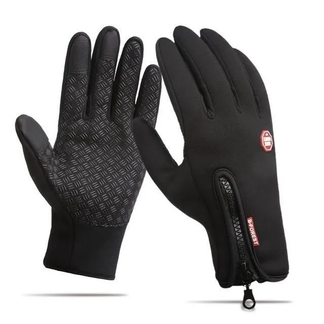Windproof winter gloves black s
