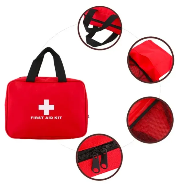 Portable bag for a first aid kit for outdoor rescue and storage of medicines