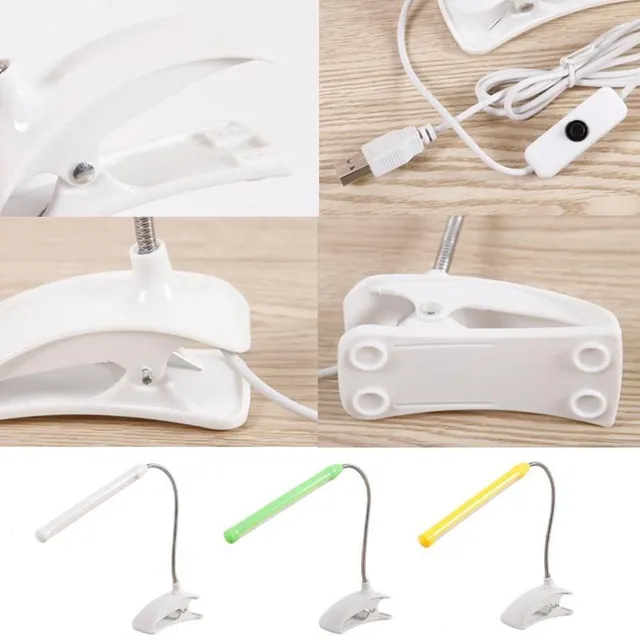 Flexible LED lamp with clip for comfortable reading