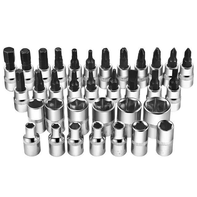 Set de unelte Gola 46 piese - Set cu diverse accesorii de 1/4" și capete de prindere, accesorii pentru hobby