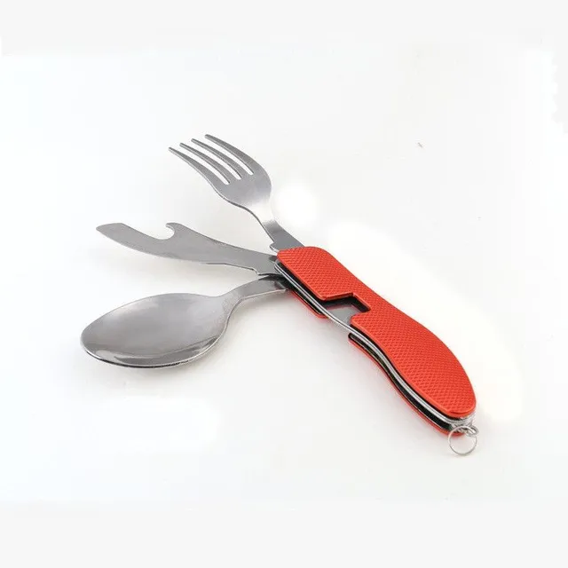 Universal 4-in-1 camping cutlery - various colours