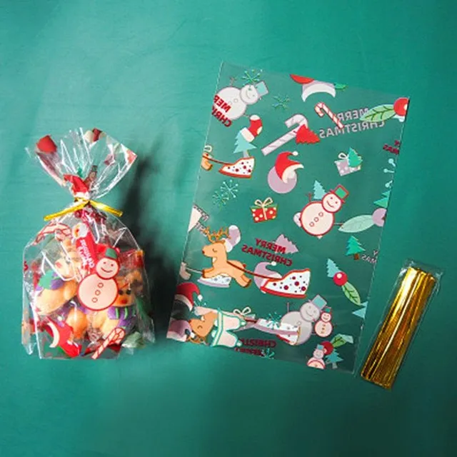 Creative open plastic gift bags 50 pieces