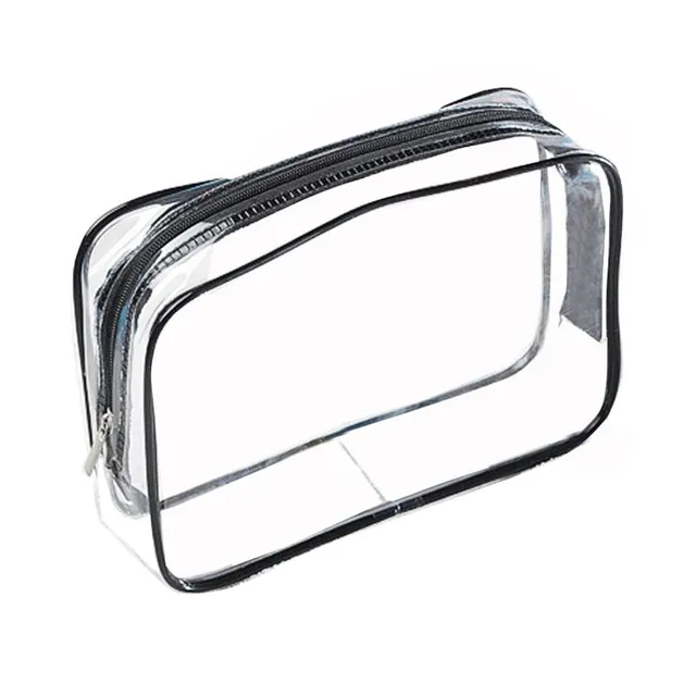 Portable transparent bag for cosmetics and other small items