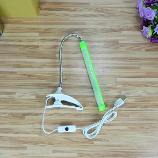 Flexible LED lamp with clip for comfortable reading