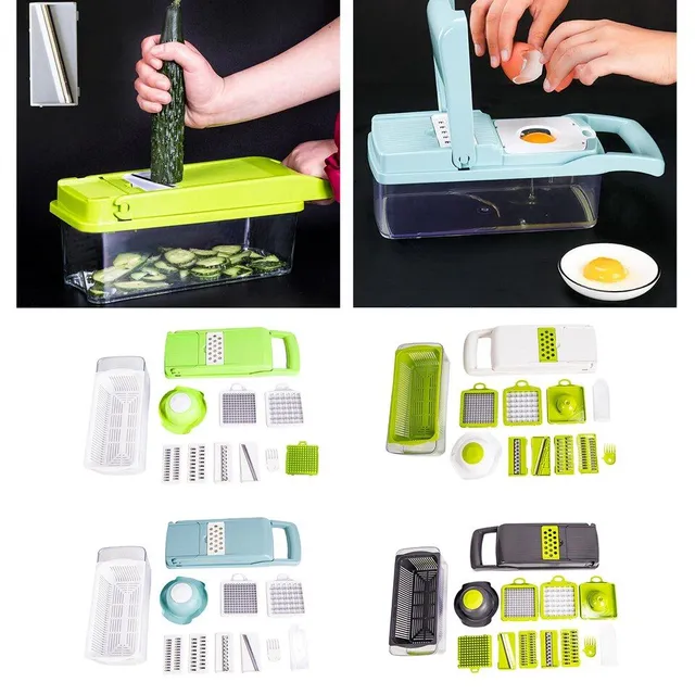 Multifunctional kitchen slicer with interchangeable blades