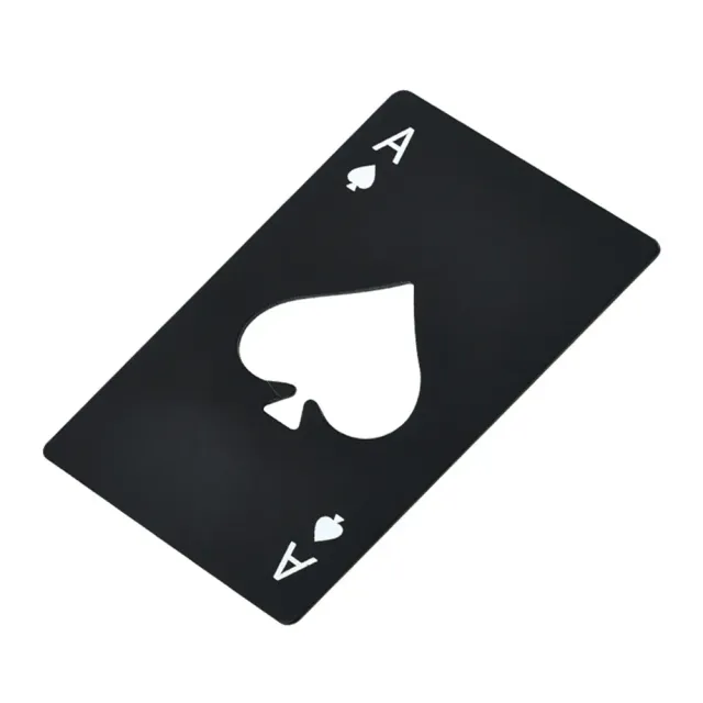 Stylish stainless steel bottle opener with poker card