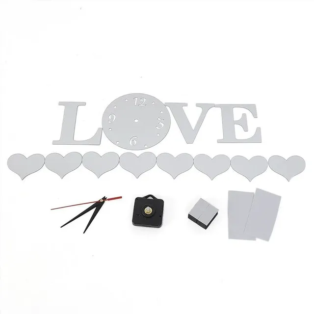 Wall clocks with mirror hearts BU964