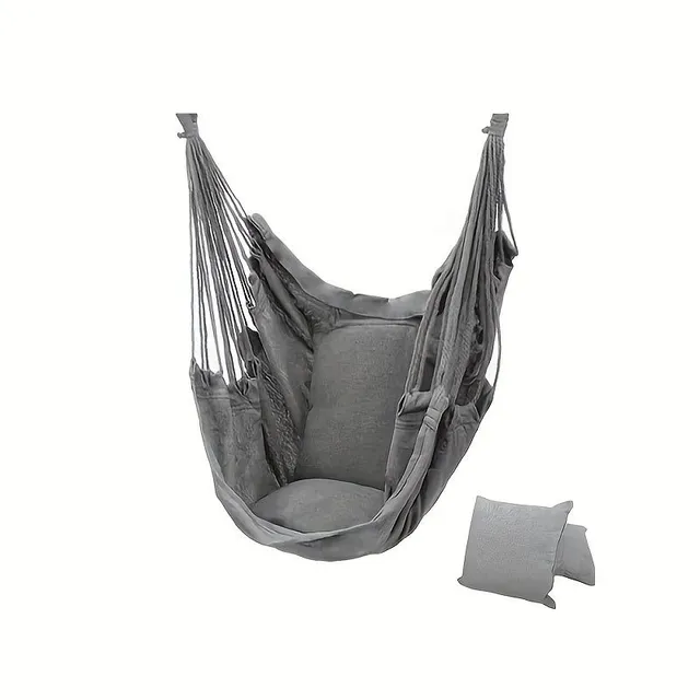Outdoor Swing Network, Camping Swing, Garden Bedroom, Balcony, Single Seat, Hanging Armchair For Staying in Hotel Se 2 Pillow