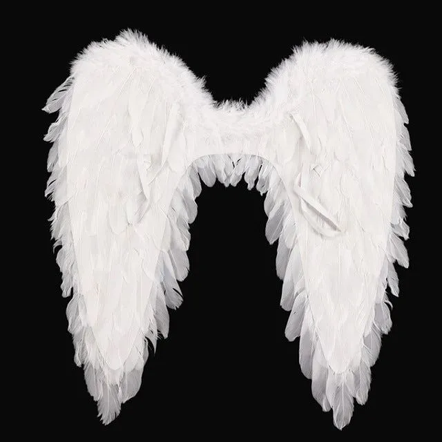 Black Red Pink or White Angel Feather Wings