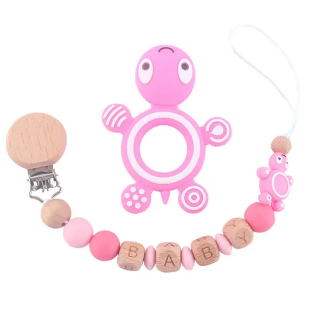 Baby cute silicone teether on clip