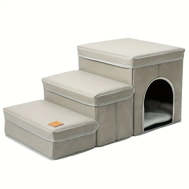 Folding steps for dogs with storage space and bed, dog stairs for puppies and puppies