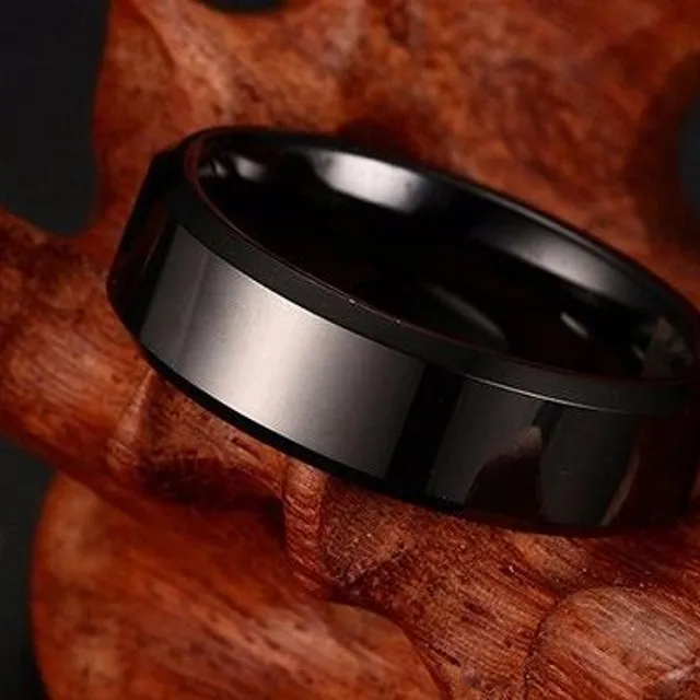 Men's black titanium ring