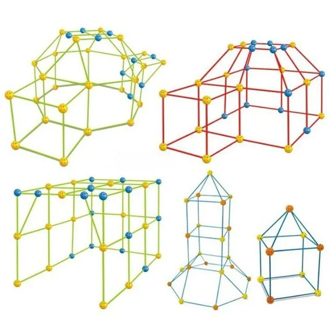 Set de grande construction - Structure en tiges pour construire des bunkers et des châteaux