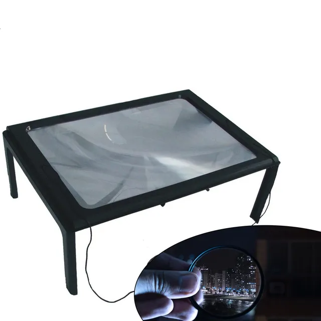 Reading magnifier with LED light