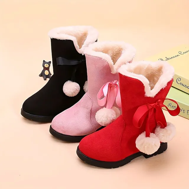 Bottes d'hiver pour filles mignonnes et confortables - douces, chaudes avec doublure en polaire