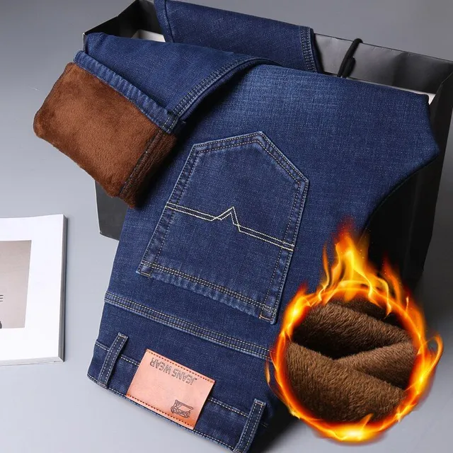 Men's winter warm jeans with plush lining Bernest