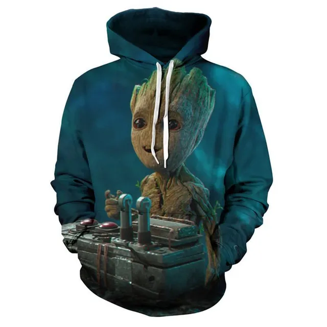 Unisex hoodie with Groot print and hood
