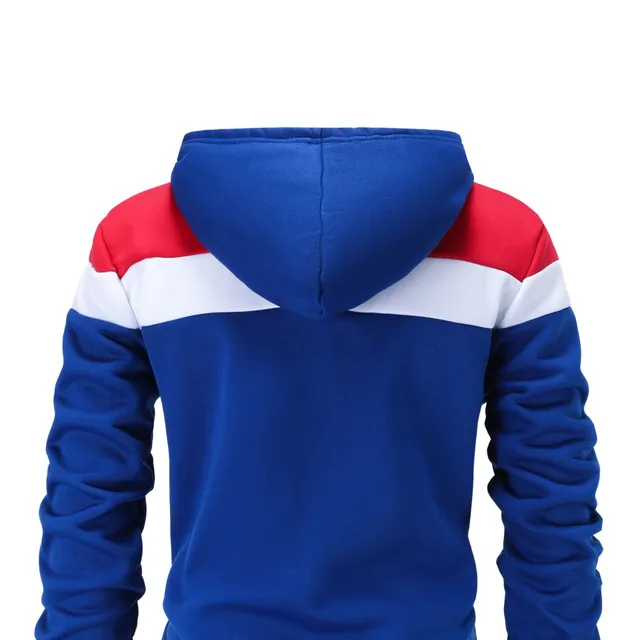 Men's colourful zipped hoodie with hood, zip and drawstring