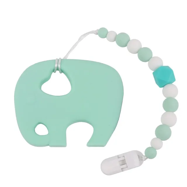 Baby silicone teether on clip