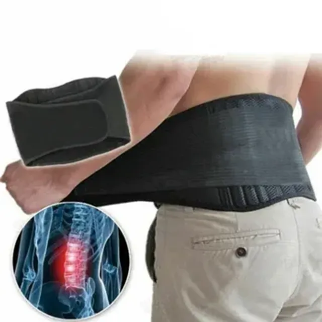 Centură termică lombară cu turmalină împotriva durerilor de spate