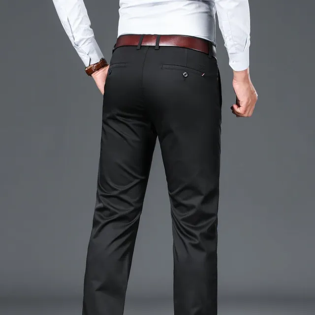 Pantalons formels pour homme avec léger stretch, unis - Classiques et confortables pour chaque occasion