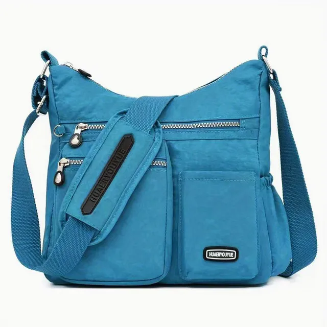 Women's bag Messenger made of durable nylon with multizip cross strap on the shoulder, ideal for work