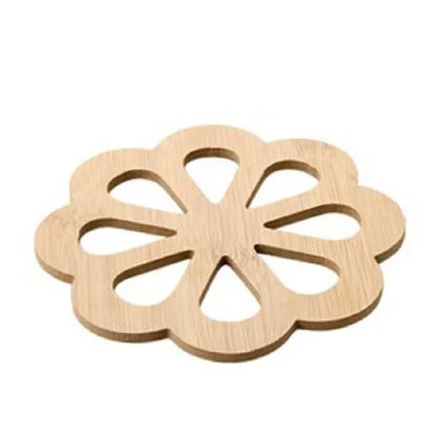 Flower-shaped bamboo coaster