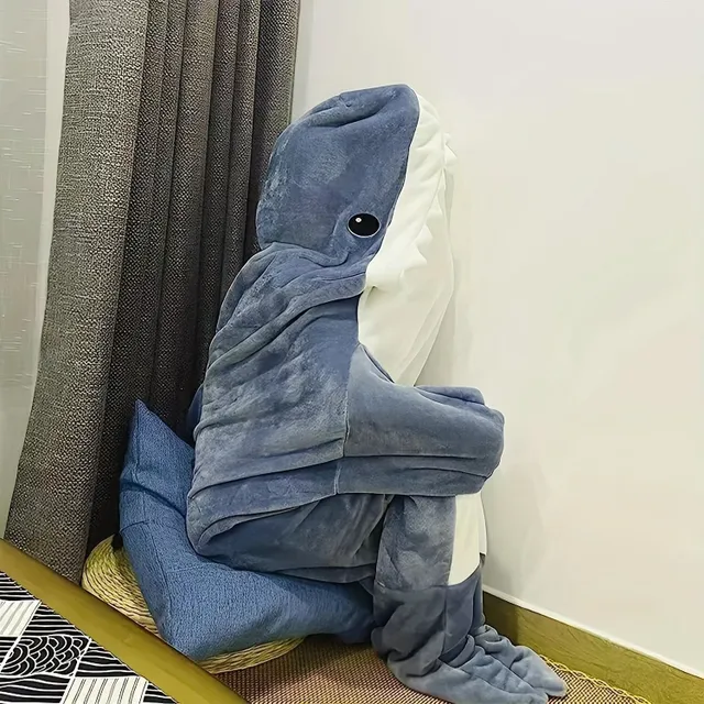 1pcs Shark Blanket For Adult Boys And Girls, Wearable Shark Blanket, Shark Sleeping Bag, Christmas Gift