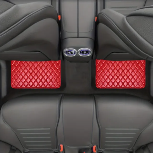 Tapis de voiture en cuir rouge de luxe - Accessoire stylé et durable pour chaque voiture