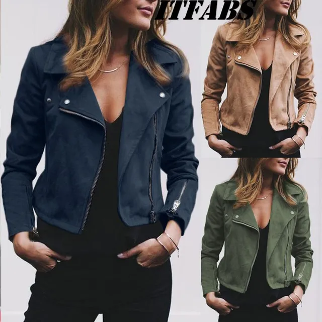 Women's short suede jacket style curvy