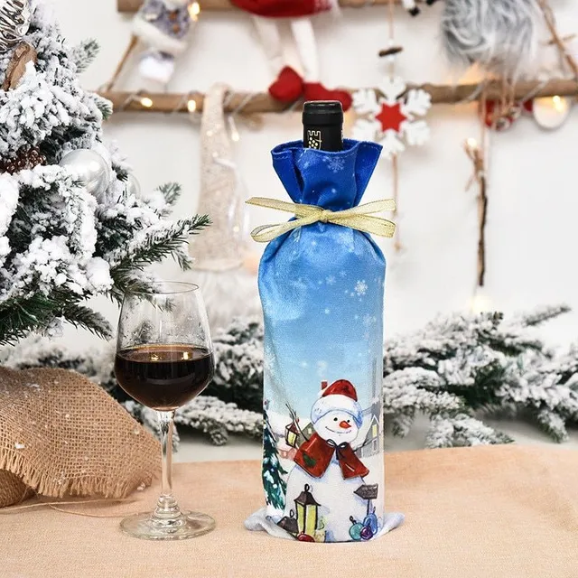 Beautiful wine bottle pouch with Christmas motif Debbie