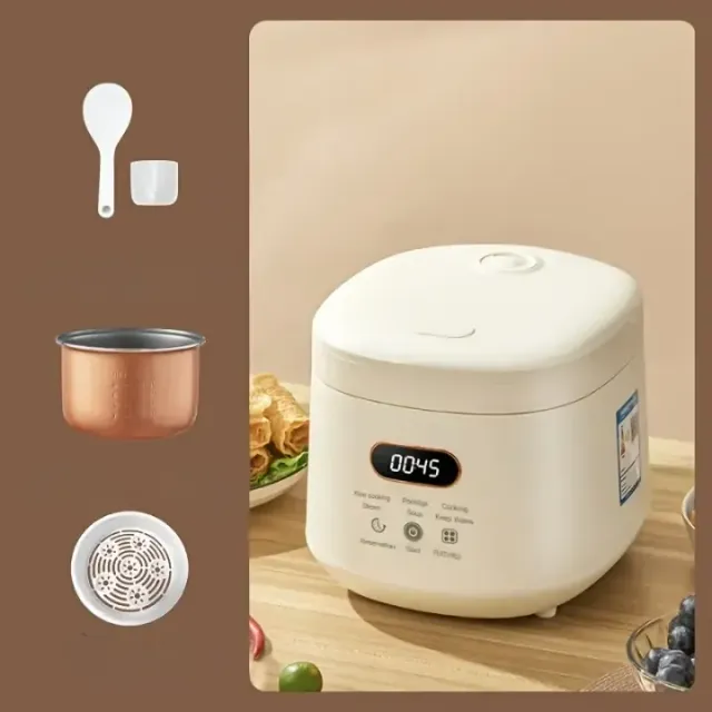 Small multifunctional rice cooker with removable non-stick container