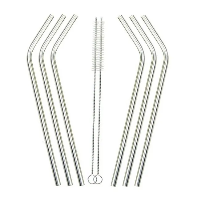 Stainless steel drinking straw - 8 pcs