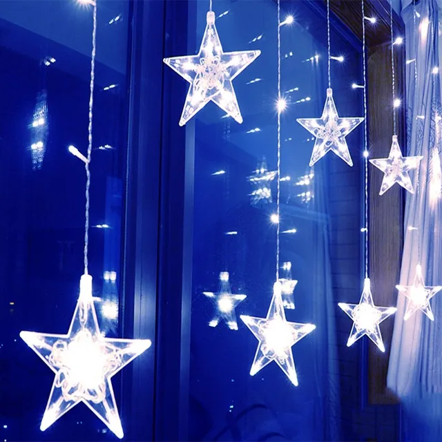 Ghirlandă luminoasă cu LED-uri de Crăciun cu stele