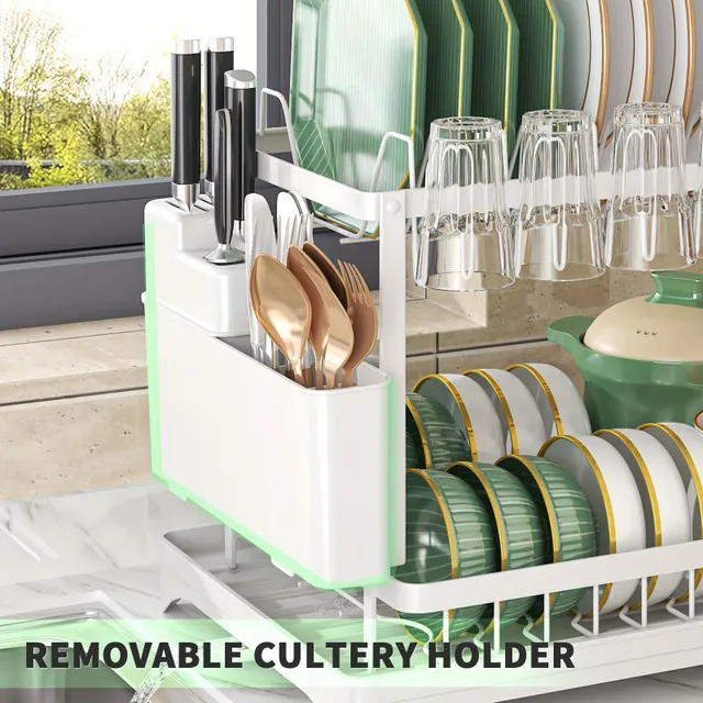 1-storey dishwashing dryer with foldable surface, tool holders and drains