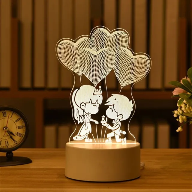 3D lampa s vánočními motivy - USB