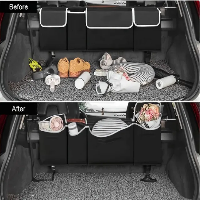 Cutie de depozitare pentru mașină - organizator multifuncțional pentru portbagaj și scaunul din spate, capacitate mare pentru SUV-uri și mașini personale