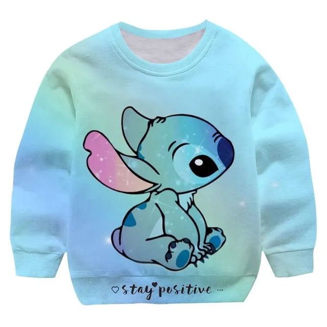 Detská módna mikina bez kapucne s motívom Stitch