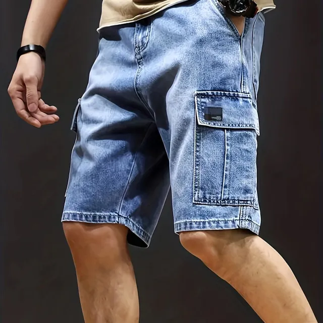 Men's elastic shorts in torn style for summer, casual street style