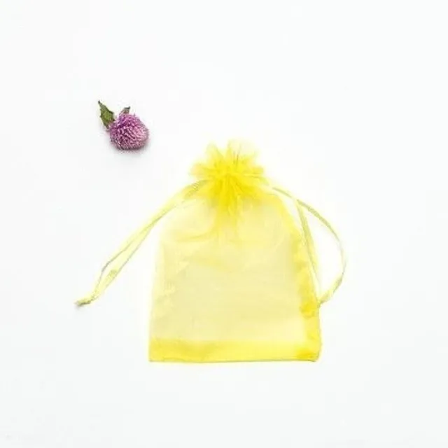 Bags from organza 100 pcs zluta xxl