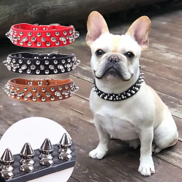 Luxuriöses Hundehalsband mit Spikes Saul