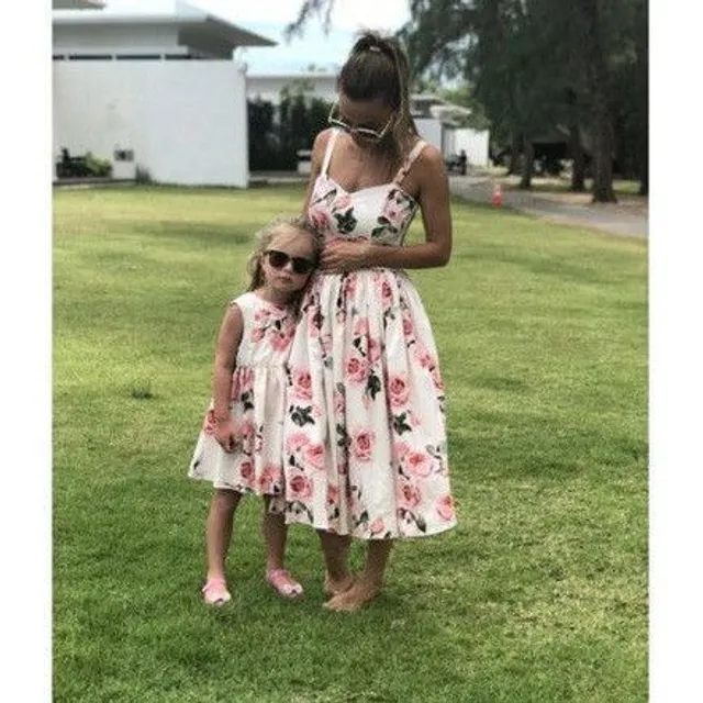 Dress for mother and daughter Nathaline - white