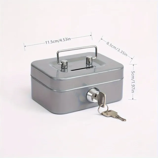 Safe Cashier On Money With Code: Resistant Metal Box With Storage Space