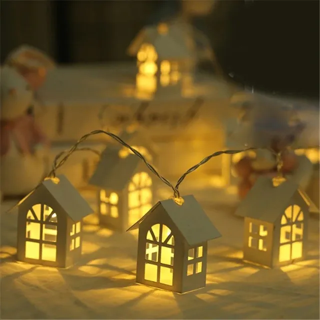 Decorative luminous houses - 10 pieces