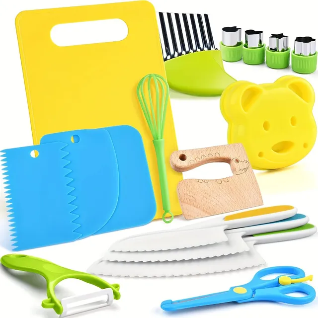 Montessori Children's Cooking Kit - Safe Knives and utensils for Small Chefs 2-8 years