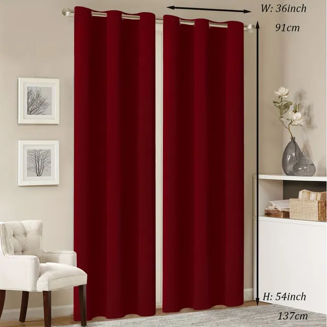 2p Blackout curtains with thermoinsulating top mat with bedroom and living room passes, reducing noise and blocking light - interior decoration