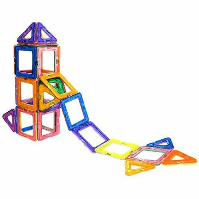 Magnetic building set of geometric shapes (Construction)