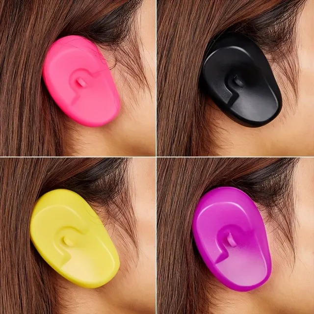 Silicone ear protectors for hair dye